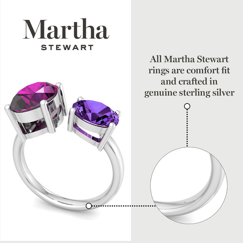 Martha Stewart 3 3/4ctw. Pink Sapphire & Amethyst Two Stone Ring In Sterling Silver image number null